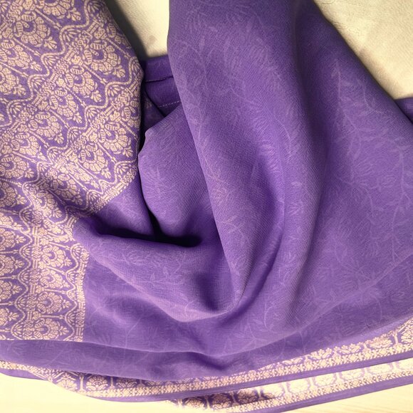 NWT Handcrafted Lilac Scarf by Sana – Asian-Inspired Elegance - Picture 4 of 12